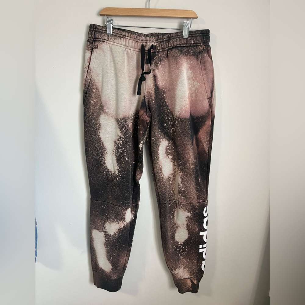 Bleach Dyed Adidas Sweats | Size Medium